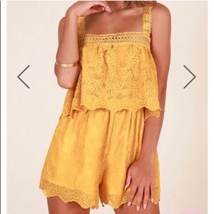 Floral lace romper, never worn, showpo